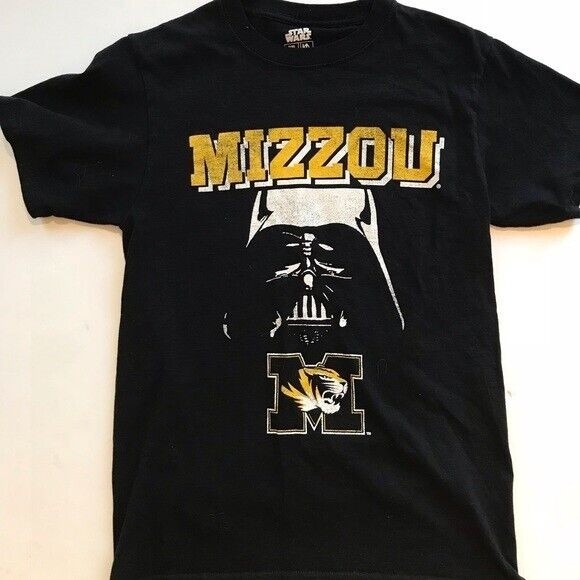 University of Missouri Sz S T-Shirt Black NCAA By KA Star Wars Mizzou Tigers - Picture 1 of 3